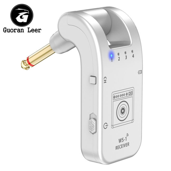 Wireless Guitar System 4 Channels Rechargeable Audio Wireless Transmitter Receiver 2.4GHZ Guitar
