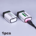 USB 9 Volt 650mAh USB 9v Rechargeable Lithium Battery for Multimeter Smoke detectors and other uses.