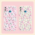 Itel A56 Pro Pink Blue Flowers Pattern Silicone Phone Case.