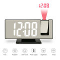 LED Mirror Digital Projection Alarm Clock Table Electronic Clocks Brightness Adjustment with nice material.