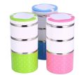 3 Layer Round Lunch Box Set Multicolor.