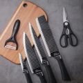 Zepter International Premium 6-Piece Knife Set, Non-Stick Coated, includes Large Cleaver, Chef's Knife, Paring, Utility Knives, Shears, Peeler. 