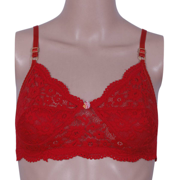 Cotton flower Net Bra For Women (Random Color)