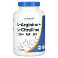 Nutricost L-Arginine L-Citrulline Complex 750mg, 240 Capsules.