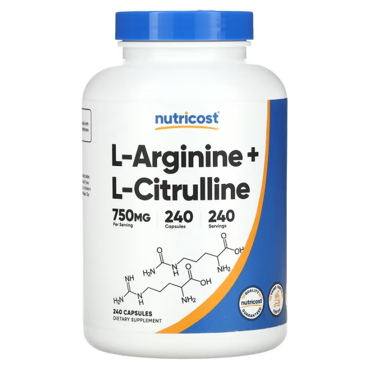 Nutricost L-Arginine L-Citrulline Complex 750mg, 240 Capsules