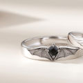 Luxury Romantic Angel Demon Couple Rings for Women Men Fashion Zircon Wings Design Adjustable Engagement Wedding Ring Jewelry Loser Lione.