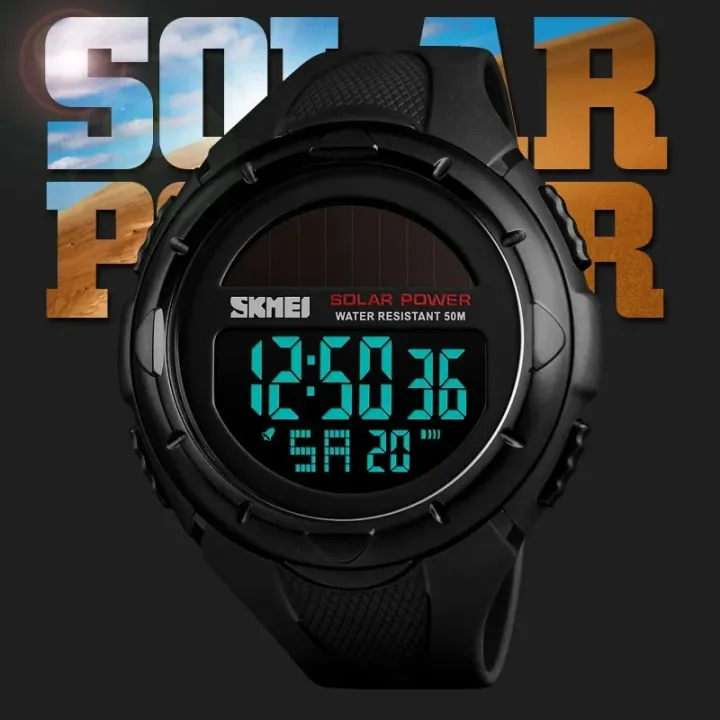 SKMEI%201405%20Sport%20Solar%20Energy%20Watch%20for%20Men%20Digital%205Bar%20Waterproof%20Back%20Light%20Electronic%20Mens%20Watches%20Clock%201025%20Montre%20Homme%20-%20Image%204