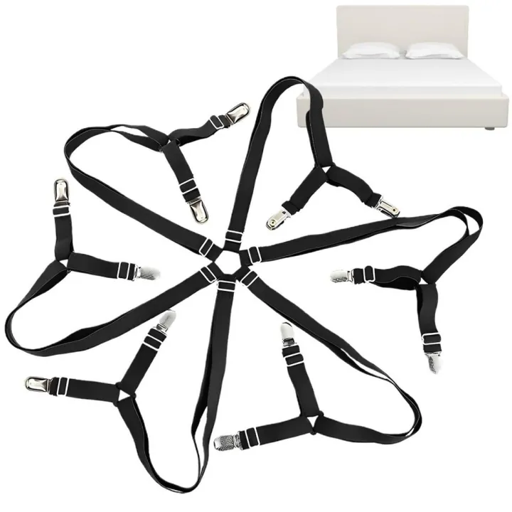 Sheet%20Suspenders%20Adjustable%20Elastic%20Bed%20Sheet%20Holder%20Straps%20For%20Full%20Bed%20Fitted%20Sheet%20Straps%206%20Way%20Cross%20With%2012%20Heavy%20Duty%20-%20Image%207