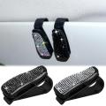 Crystal Rhinestone Glasses Clip for Car Sun Visor Mount Sunglasses Clip Holder Fastener Auto Car Interior Decoration Accessories. 