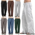 Fashion Mens Cotton Wide Pants Oversize Streetwear. 