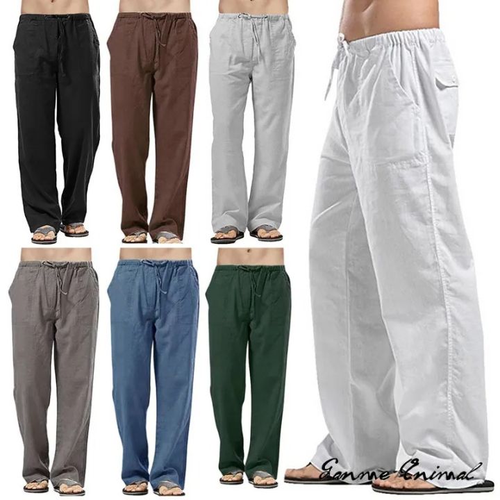 Fashion Mens Cotton Wide Pants Oversize Streetwear