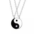Handmade Designer Yin Yang Tai Chi Bracelet and Necklace Set Adjustable Matching Jewelry for Best Friends and Couples. 