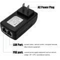 Plug and Play CCTV IP Camera Wireless AP Bridge POE Switch Adaptors Power Supply Adapter. Over Ethernet POE Injector.