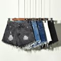 Summer Casual Summer Denim Women Shorts High Waist Fur-lined Leg-openings Plus Sizes S- Short Jeans. 