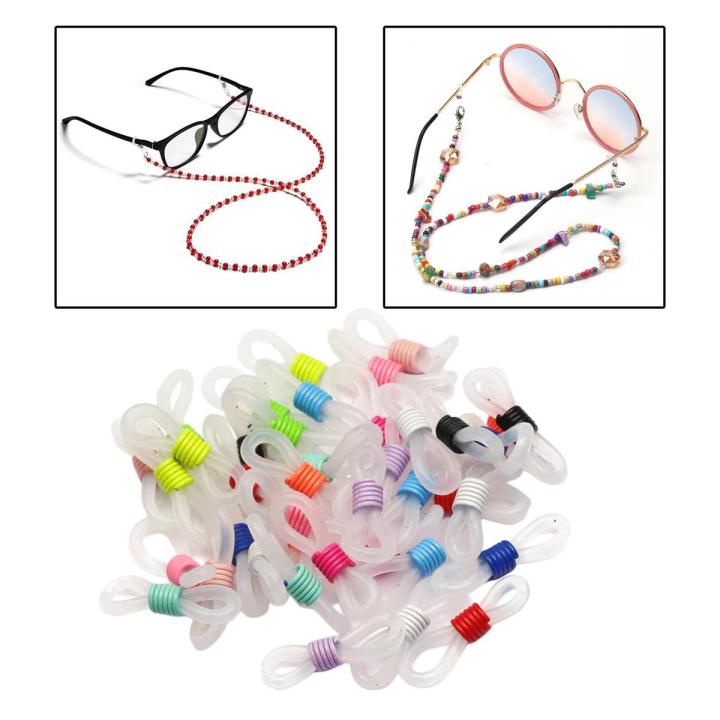 50Pcs Eye Glasses Spectacle Chain Strap Holder Loop Ends White