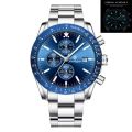 POEDAGAR Blue Men’s Watches Top Brand Luxury Chronograph Watch. 