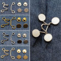 1Set Nail-free Metal Jeans Button Snaps Detachable Pants Clips Buttons Pins Women's Brooch Set Tighten Waist Brooches. 