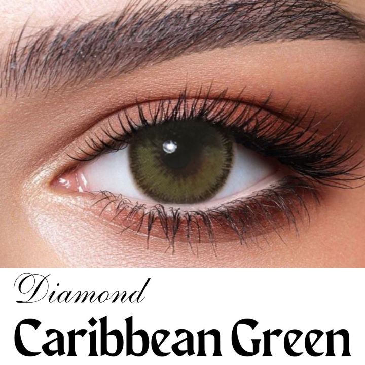 Bella Caribbean Green Diamond Color Contact Lens with Kit Box. Bella Diamond Series. #Caribbean.Gr.ee.n