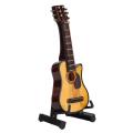 Guitar Model, Basswood Mini Guitar Model Reddish Brown with Stand for Home. 