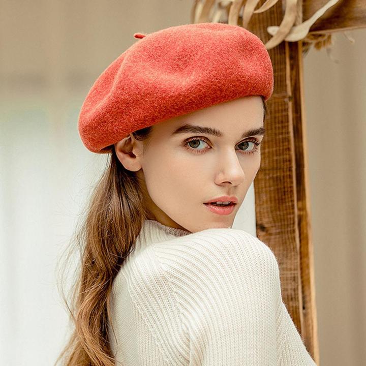 Wool Contained Women Berets Winter Hats Vintage French Plaid Top Military Cap Painter Hat Beret Women Hat Beret Hat Pink Hat