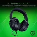 Razer Kraken X Gaming Headphone 7.1 Surround Sound Headset With Bendable Cardioid Microphone 40mm Driver Unit Headphones.
