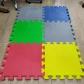 FITNESS WORLD - Puzzle System Rubber Gym Floor Mat - 20 Inch * 20 Inch * 0.5 Inch - Durable Rubber Gym Floor Mat.