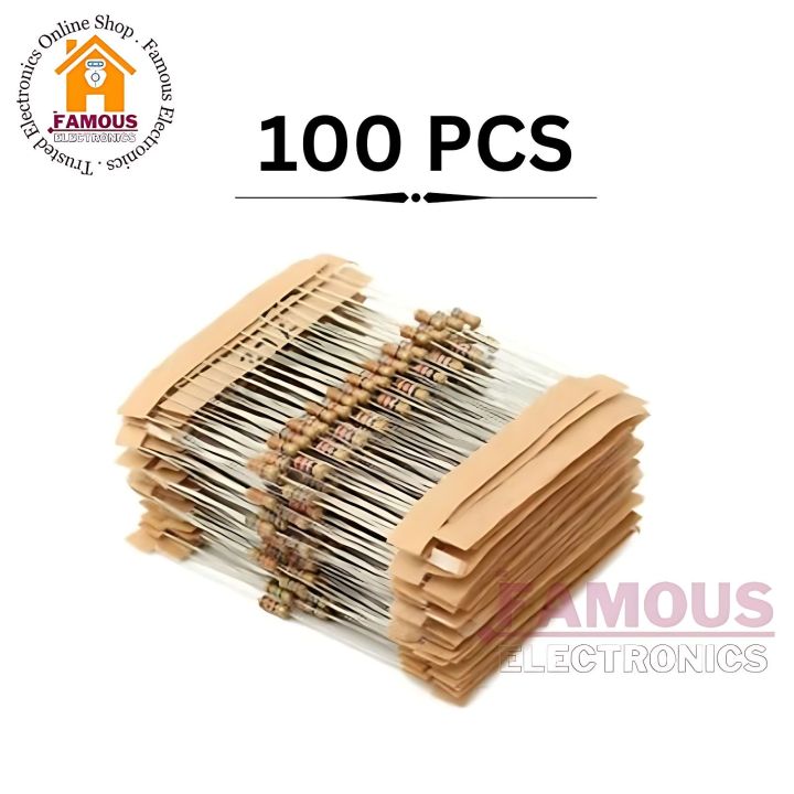 100Pcs 1K Resistor 1K Ohm Carbon Film Resistor 1K 1/4W Resistance 0.25 Watt 5% Tolerance Fixed Resistors For Passive Components Parts