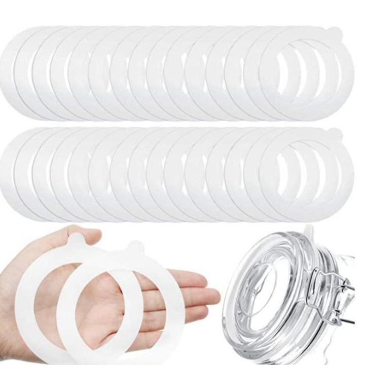 30 Pieces Silicone Jar Gaskets Replacement Silicone Jar Seals Airtight Silicone Gasket Sealing Rings Leak Proof