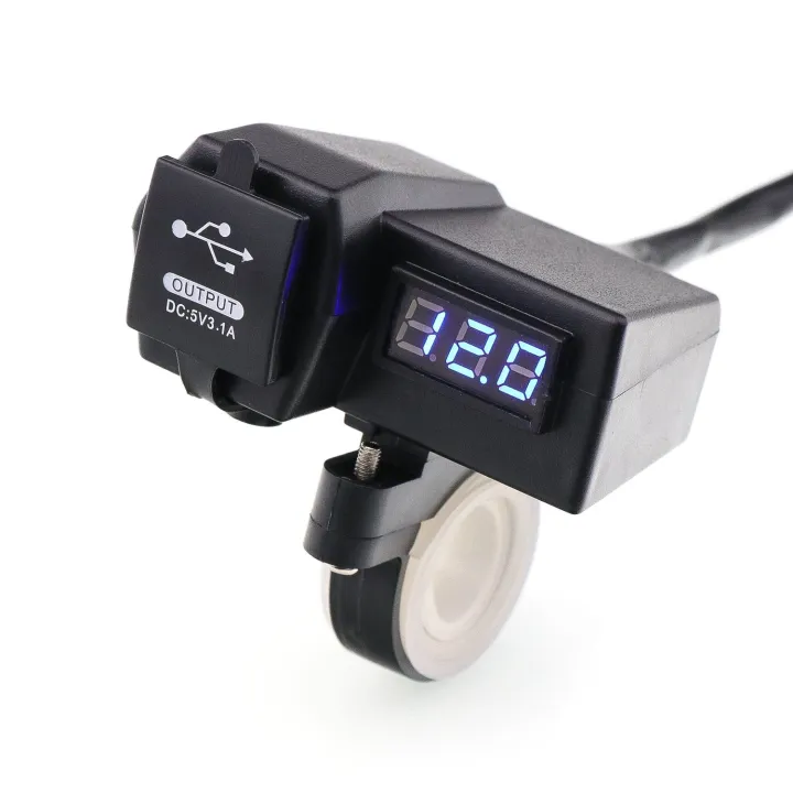 Waterproof%20Motorcycle%205V%203.1A%20Dual%20USB%20Charger%20&%20Blue%20Voltage%20Display%20-%20Image%203