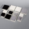 Three Layers Of Appearance White Filled Paper With Black Velvet And Gray Velvet Can Put Ring Earrings Necklace Jewelry Box.