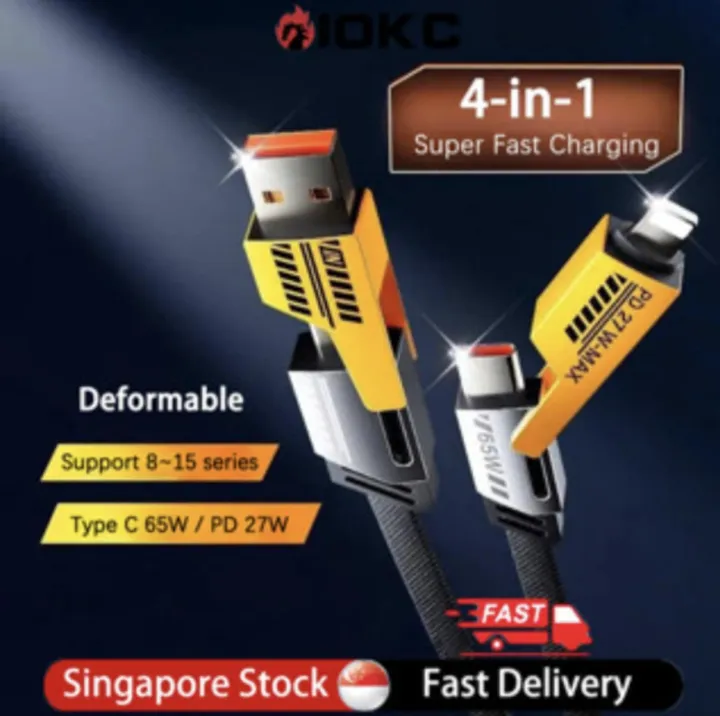 Multifunctional%20Mecha%204%20in%201%20Fast%20Charging%2065watt%20PD%20Cable%20with%20Data%20Transfer%20for%20iPhone,%20Samsung%20and%20Others%20-%20Image%203