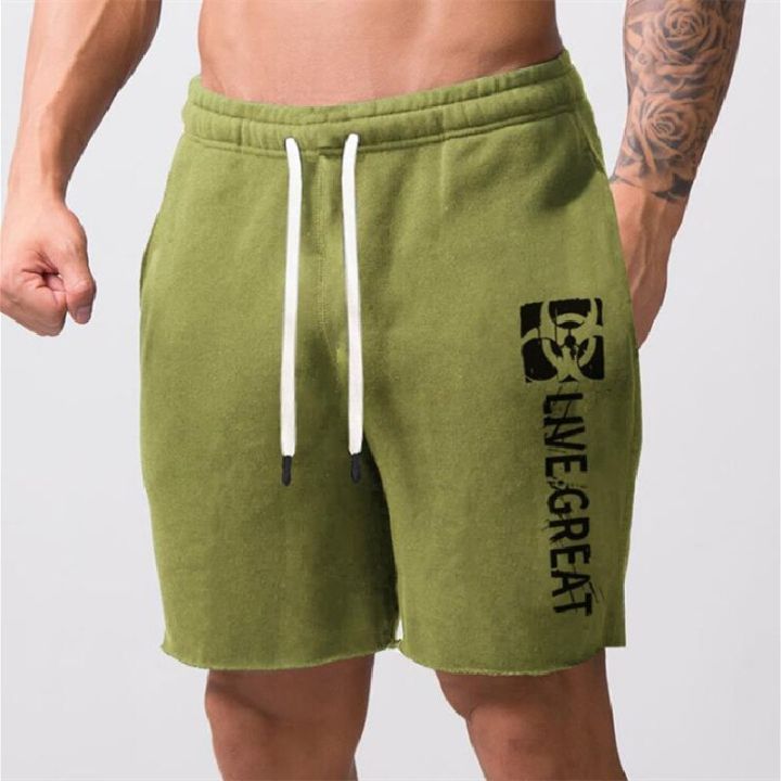 Summer%20Shorts%20Men%20Loose%20Large%20Size%20Breathable%20Knee%20Lenght%20Pants%20Solid%20Color%20Printing%20Running%20Shorts%20Simple%20Fashion%20Gym%20Shorts%20-%20Image%205