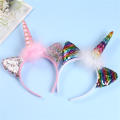 Unicorn Headband Hair Accessories Cartoon Unicorn Headband Rainbow Unicorn Theme Party Decoration LED Light Unicorn Headband Kids Girl Birthday Headwear.