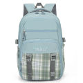 Elementary school bag for girls 4th, 5th and 6th grade nylon cloth plaid backpack Korean version large capacity backpack for junior high school students. 