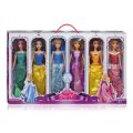 6 pcs Barbie Princess Doll set Dress Change Doll with Beautiful princess dress 30cm doll. 