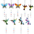Hummingbird Aeolian Bells Crystal Pendant Rainbow Sun Catcher Lighting Garden Courtyard Decoration Chandelier Crystal Accessories. 