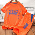 New Boys' Summer Color Matching Sports Suit Children's Basketball Wear Middle and Big Children's Summer Quick Drying Clothes Handsome Fashion. 
