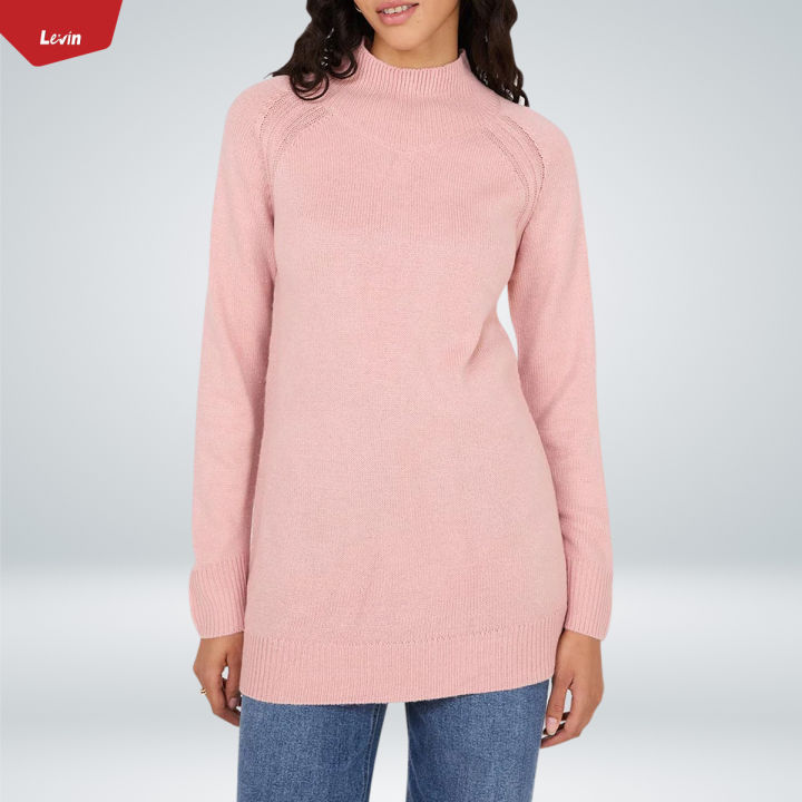 Women's Long Sleeve Mock Neck Winter Sweater From Levin