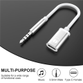 3.5mm Male to Type C Female Audio Cable Cord, Analog Audio Jack Headphone Audio Adapter for MP3 Player,Laptop,Tablets.