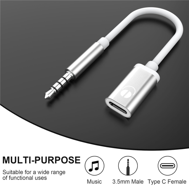 3.5mm Male to Type C Female Audio Cable Cord, Analog Audio Jack Headphone Audio Adapter for MP3 Player,Laptop,Tablets