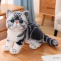 26cm Stuffed Lifelike Cats Plush Toy Simulation American Shorthair Cute Cat Doll Pet Toys Home Decor Gift For Girls Birthday. 