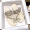 Shiny Crystal Butterfly Flat Heeled Sandals Women 2024 Summer Clip Toe Platform Slippers Woman Soft Thick Sole Flip-Flops Slides.