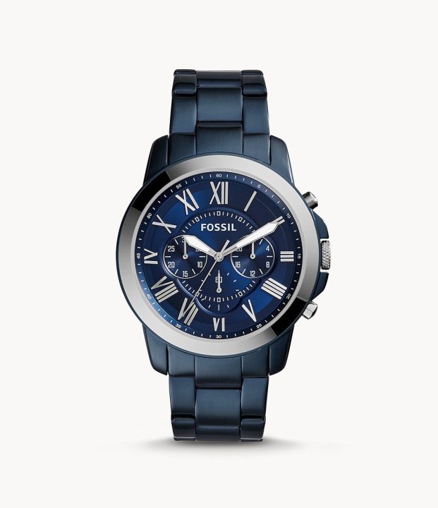 FOSSIL FS5230 Royal Blue Stainless Steel Chronograph Watch For Men - Royal Blue