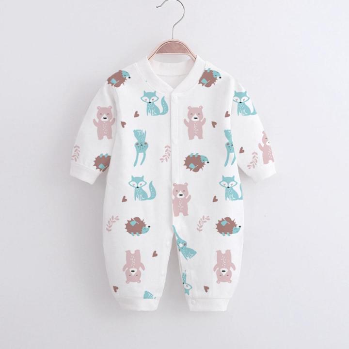 GC Baby Romper Infant Cotton Long Sleeves Cute Printing Breathable Jumpsuit For 0-1 Years Old Boys Girls