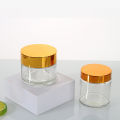 Empty Small Jars Refillable Clear Round Glass Cosmetic Trial Sample Container with Inner Liner Lotion Cream Solid Perfume Bottle.