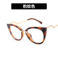 European and American cat eye flat lens TR90 anti blue light ins personalized 2022 new large frame eyeglass frame concave design for women. 