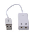 3.5mm Microphone Earphone Socket USB 2.0 Sound Card Speaker Adapter White.