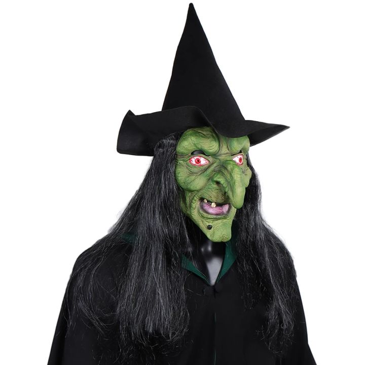Halloween%20Horror%20Old%20Witch%20Mask%20with%20Hat%20Cosplay%20Scary%20Clown%20Hag%20Latex%20Masks%20Green%20Face%20Big%20Nose%20Old%20Women%20Costume%20Party%20Props%20-%20Image%203
