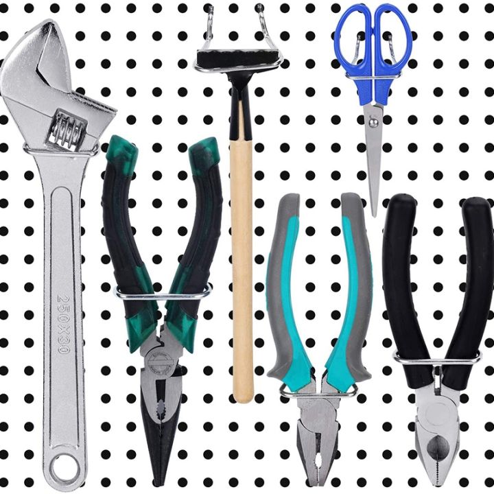 30Pcs%20Pegd%20Plier%20Holders,%20Stainless%20Steel%20Double%20Loop%20Pegd%20Hooks%20Accessories%20Shelving%20Display%20Hooks%20for%20Store%20-%20Image%205