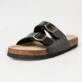 Men Women Comfortable Birken Sandals Couple Style Cork Slippers in Black & We.